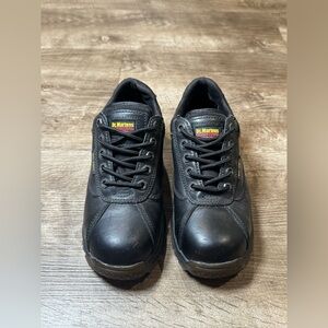 VINTAGE DR. MARTENS INDUSTRIAL STEEL TOE BLACK LEATHER SHOES MENS 7 L 8